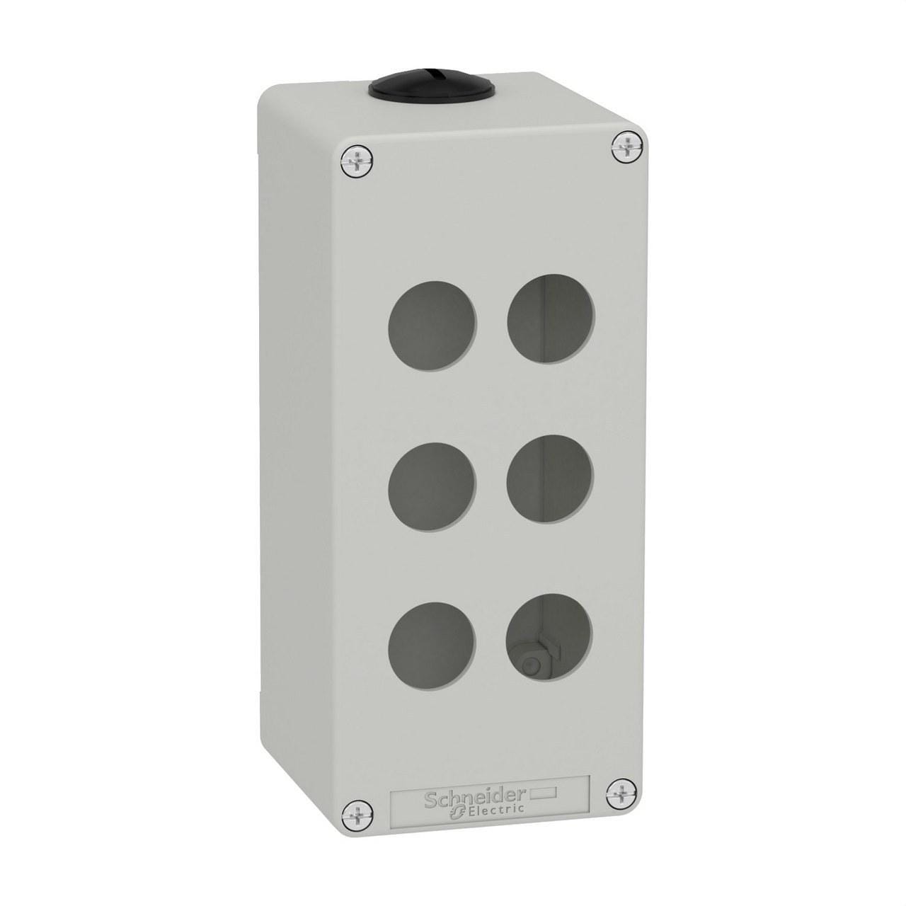 Schneider Electric - Caja vacía con 6 orificios gris
