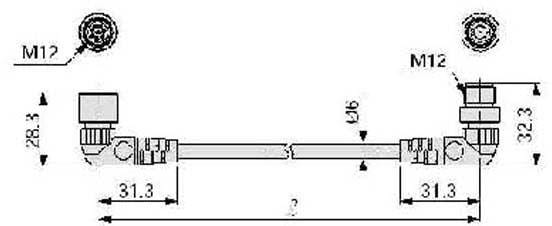 SMC - EX500-AC030-SAPA  CABLE CURVO