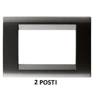 GEWISS - Placa Playbus Young 2 módulos en tecnopolímero pintado con esmalte vidriado antiarañazos gris pizarra