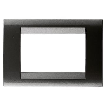 GEWISS - Placa Playbus Young 3 módulos en tecnopolímero pintado con esmalte vidriado antiarañazos gris pizarra