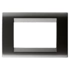 GEWISS - Placa Playbus Young 3 módulos en tecnopolímero pintado con esmalte vidriado antiarañazos gris pizarra
