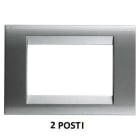 GEWISS - Placa Playbus Young 2 módulos en tecnopolímero pintado con esmalte vidriado antiarañazos gris titanio