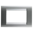 GEWISS - Placa Playbus Young 3 módulos en tecnopolímero pintado con esmalte vidriado antiarañazos gris titanio
