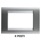 GEWISS - Placa Playbus Young 4 módulos en tecnopolímero pintado con esmalte vidriado antiarañazos gris titanio