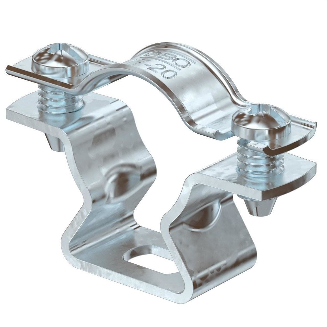 OBO BETTERMANN - Abrazadera con agujero alargado 17-20mm galvanizado por inmersión en caliente DIN en ISO 1461 acero St