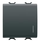 GEWISS - Conmutador 1P 250V AC de 16AX iluminable con difusor 2 módulos en negro