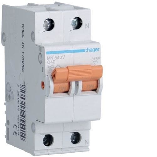 HAGER - Interruptor automático MN 1P+N 40A curva-C