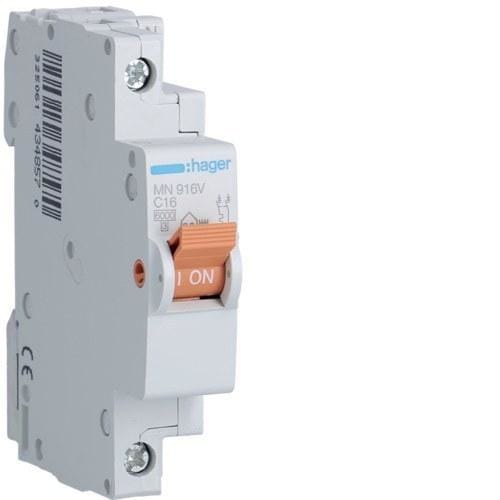 HAGER - Interruptor automático MN 1P+N 16A curva-C