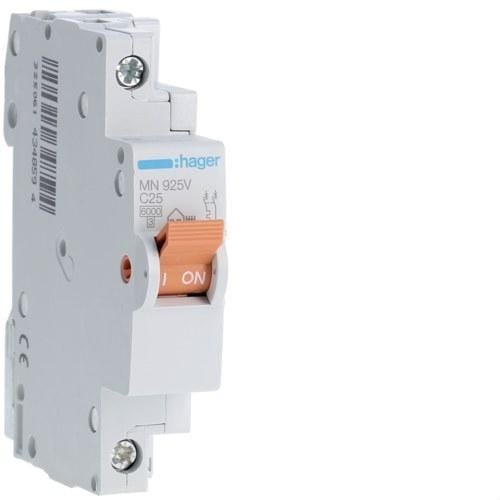 HAGER - Interruptor automático MN 1P+N 25A curva-C