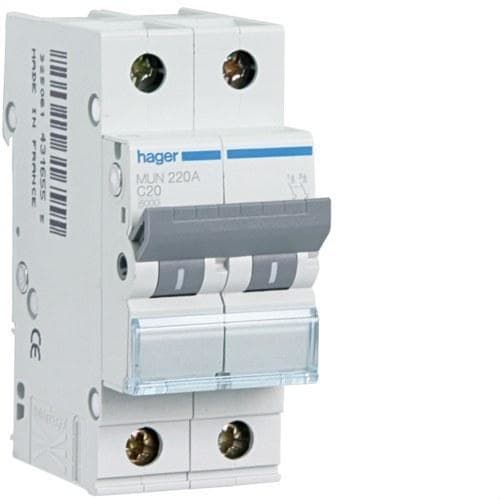 HAGER - Interruptor automático 1P+N 10A curva-C 6kA
