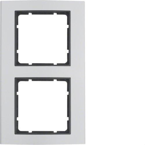 HAGER - Marco con 2 elementos vertical horizontal B3 aluminio