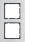 HAGER - Marco con 2 elementos vertical horizontal B3 aluminio