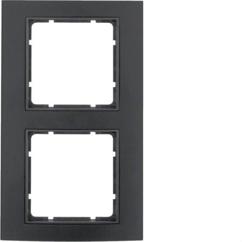 HAGER - Marco B3 con 2 elementos aluminio negro antracita