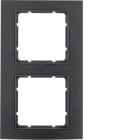 HAGER - Marco B3 con 2 elementos aluminio negro antracita