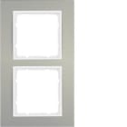 HAGER - Marco B3 con 2 elementos aluminio blanco polar
