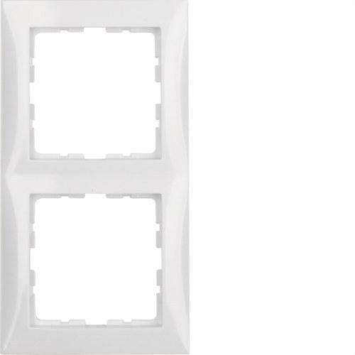 HAGER - Marco con 2 elementos S1 brillo blanco