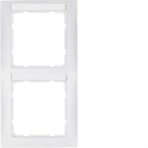 HAGER - Marco con 2 elementos vertical S1 mate blanco polar