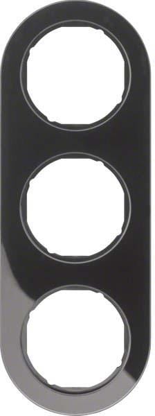 HAGER - Marco RCLASSIC con 3 elementos negro brillo