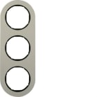 HAGER - Marco RCLASSIC aluminio con 3 elementos negro