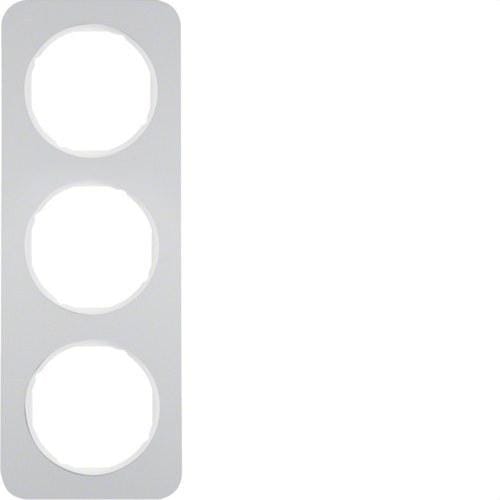 HAGER - Marco R1 aluminio con 3 elementos blanco polar