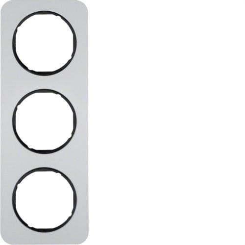 HAGER - Marco R1 con 3 elementos aluminio/negro