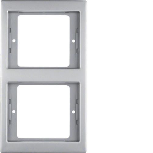HAGER - Marco con 2 elementos vertical K5 acero inoxidable