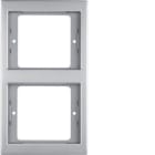 HAGER - Marco con 2 elementos vertical K5 acero inoxidable
