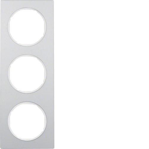 HAGER - Marco R3 aluminio con 3 elementos blanco polar
