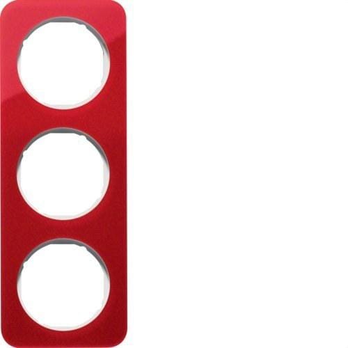 HAGER - Marco con 3 elementos R1 acrílico rojo/blanco polar