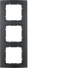 HAGER - Marco B3 con 3 elementos aluminio negro antracita