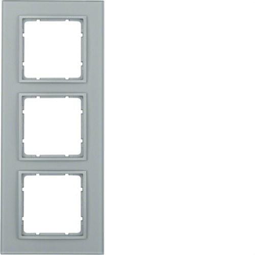HAGER - Marco con 3 elementos B7 vídrio aluminio