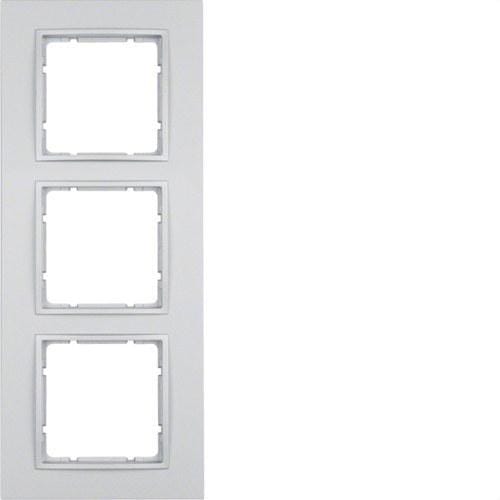 HAGER - Marco B7 con 3 elementos aluminio mate