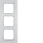 HAGER - Marco B7 con 3 elementos aluminio mate