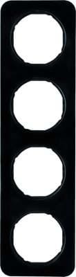 HAGER - Marco R1 con 4 elementos negro brillo