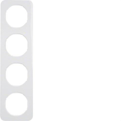 HAGER - Marco R1 con 4 elementos blanco polar brillo