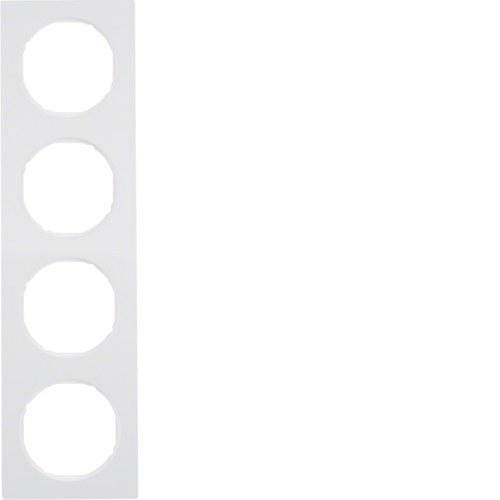 HAGER - Marco R3 con 4 elementos blanco polar brillo