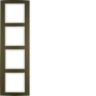 HAGER - Marco B3 con 4 elementos aluminio marron blanco polar