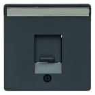 HAGER - Placa central Q.1/Q.3 protección+portaetiquetas antracita
