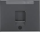 HAGER - Placa central con persiana portarótulos con 1 módulo K1 antracita
