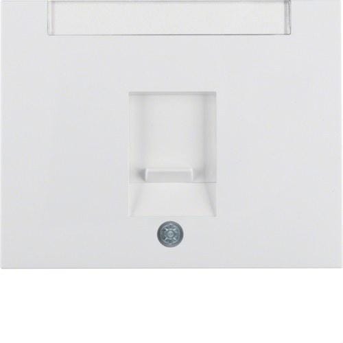 HAGER - Placa central con persiana portarótulos con 1 módulo K1 blanco polar