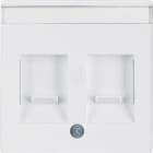 HAGER - Placa central Q.1 doble protección+portaetiquetas blanco polar