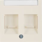 HAGER - Placa central persiana portarótulos 2 módulos S1 blanco