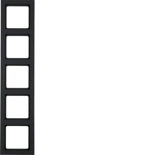 HAGER - Marco con 5 elementos Q.3 antracita aterciopelado