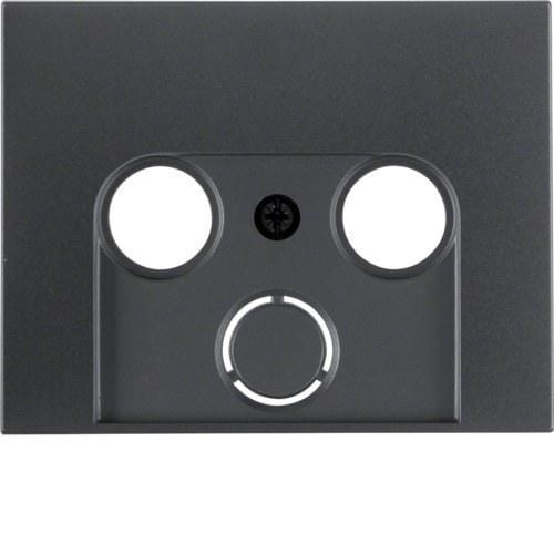 HAGER - Placa para conector doble triple K1 antracita