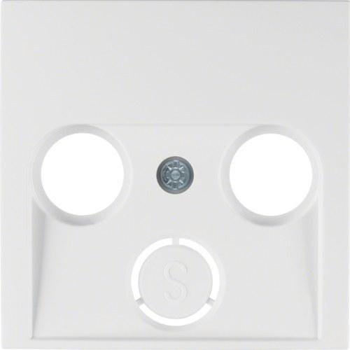 HAGER - Placa TV/RADIO B1 blanco polar
