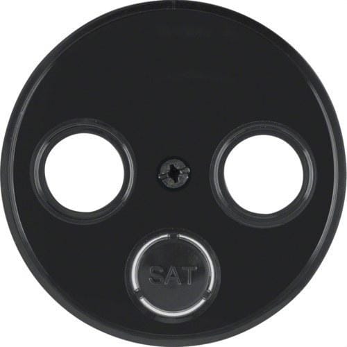 HAGER - Tapa TV RCLASSIC con 2-3 elementos negro brillo