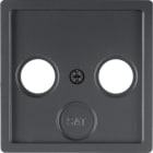 HAGER - Placa TV-FM-SAT Q.1/Q.3 antracita aterciopelado
