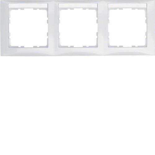 HAGER - Marco con 3 elementos horizontales S1 brillo blanco polar