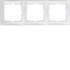 HAGER - Marco con 3 elementos horizontales S1 brillo blanco polar