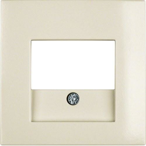HAGER - Placa central toma TAE S1 brillo blanco